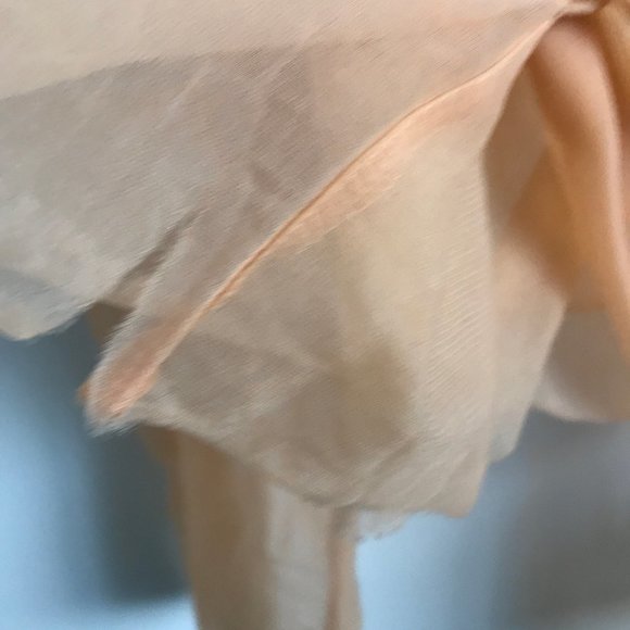 Zara Nude Sheer Long Sleeve Belted Blouse - Picture 7 of 13